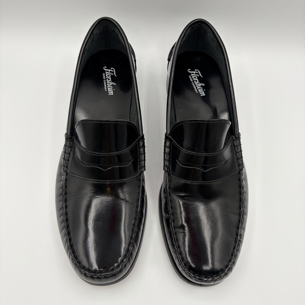 Florsheim Berkley Black Smooth Leather Moc Toe Penny Dress Loafer Size 13 EEE
